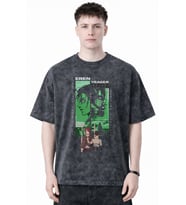 Eren Yeager Attack On Titan Anime Baskılı Unisex Oversize Eskitme Yıkamalı Tişört