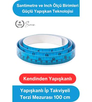 #Mezura Yapışkanlı İp Takviyeli Terzi Mezurası 100 cm PVC Cetvel Şerit Ölçüm Bandı Kendinden Yapışan