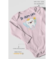 İlk Dişim Çıktı Uzun Kollu Çıtçıtlı Bebek Body