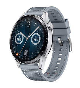 Huawei Watch GT2 Elite-Sport-Classic 46mm-GT2 Pro 22mm Uyumlu Dikiş Desenli Dokuma Silikon Kordon (Gri)