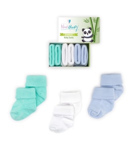 Novibaby 3'lü Bambu Yenidoğan Bebek Çorap I Fresh I 0-6 ay (Karışık)