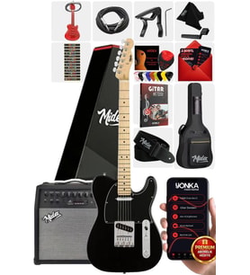 Midex TLX-50BK-50AMP Tele Kasa Maple Klavye 2 Single-Coil 50W Amfili Elektro Gitar