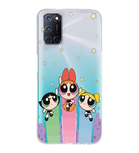 Oppo A52/A72/A92 Uyumlu Powerpuff Girls Desenli Şeffaf Telefon Kılıfı