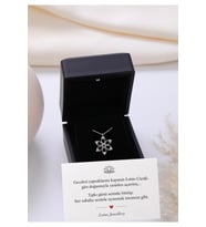 Işıklı Kolye Kutulu Gümüş Lotus Çiçeği Kolye 925 Ayar Gümüş Kolye