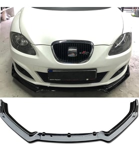 Seat Leon Mk2 Ön Lip Parlak Siyah 3 Prç Kulaklı Kırılmaya Dayanıklı ABS 2005 - 2012