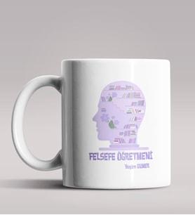 Kişiye Özel Felsefe Öğretmeni Tasarımlı Beyaz Renk Kupa Bardak