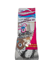 Elmop Döner Başlıklı Yedek Mop Seti - Mikrofiber Mop + Teleskobik Sap (Beyaz)
