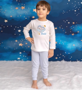 Pia Baby GL2013 İsme Özel Çocuk Pijama Takımı 1-8 Yaş (Mavi)