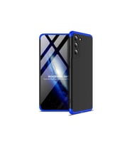 Samsung Galaxy S21 FE Uyumlu Kılıf Zore Ays Kapak (Siyah-Mavi)