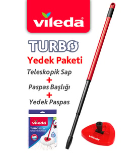 Turbo Teleskopik Sap Üçgen Başlık Yedek Paspas, Pratik ve Güçlü Temizlik