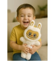 Labubu Peluş Bebek Dekoratif Oyuncak, Uyku Arkadaşı Labubu Oyuncak (Beyaz)