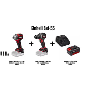 Einhell Set-55(18/350-C Li BL Akülü Somun Sık-+18/70-C Li BL Vidalama+18V 4,0 Ah Akü & Şarj Cihazı)
