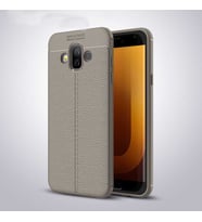 Samsung Galaxy J7 Duo Kılıf Esnek Pu-Deri Leather-Pu Serisi Protected Case (Gri)