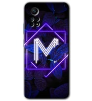 Redmi Note 12 Pro 4G Kılıf HD Desen Baskılı Kılıf - Dark Neon Yaprak M Harfi