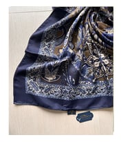 Miss İpek Life Osmanlı Desenli Asalet Şal 180x70 (Lacivert-Kahve)