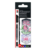 Marabu Graphix Permanent Marker Çift Uçlu 4 renk Set 