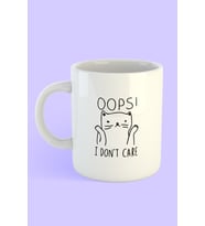 Kedi Oops! Beyaz Kupa