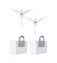 Roborock Q8 & Q8 Max Uyumlu 2 Adet Beyaz Yan Fırça 2 Adet Toz Torbası