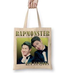 Namjoon Rapmonster Bez Çanta Uzun Saplı
