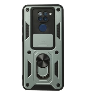 Redmi Note 9 Kılıf Pars Lens Yüzüklü Silikon - Yeşil