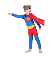 Superman Erkek Çocuk Mavi Maskeli Pelerinli Basic Kostüm