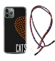 Apple iPhone 11 12 13 14 Pro Max Kılıf Boyun Asklı Rasta Silikon Cats 1792