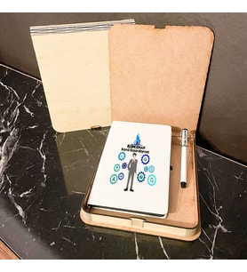 Businessman Ahşap Kutulu Defter Kalem Set