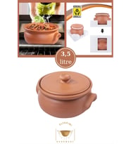 El Yapımı Toprak Güveç Tencere 21cm, 3.5L, Astarlı, Kırılmaz Ambalaj