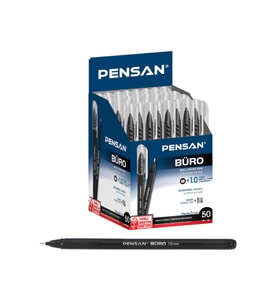 Tükenmez Kalem 50 Adet Siyah Renk 1.0mm Büro Tipi Ballpoint Pensan Büro Tükenmez Kalem 50 Adet Siyah Renk 1.0mm 2270