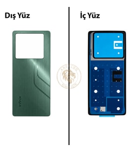 Infinix Note 40 Yeşil Uyumlu Arka Kapak Arka Cam Batarya Pil Kapağı Lazer Kesim Back Cover