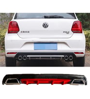 Vw Polo Mk5 Kırmızı Difüzör Çiftli Kare Egzoz Görünümlü D Tip Difizör 2009-2017