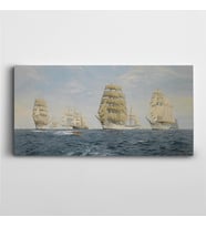 Yelkenliler Deniz Manzara Panoramik Kanvas Tablo