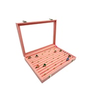 Yüzük ve Koldüğmesi Kutusu Pembe Süet