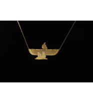 Kişiye Özel 925 Ayar Gümüş Antik Mısır Maat Adalet Tanrıçası Sembol Kolye (Gold)