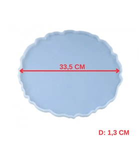 EPOKSİ REÇİNE SİLİKON KALIP İTHAL TIRTIKLI BÜYÜK  YUVARLAK TEPSİ SUNUM VE MUHTELİF KALIP HB460160 - 0003 (Beyaz)