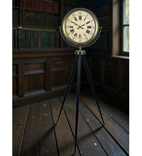 Antik Görünümlü Eskitme Tripod Ayaklı Saat (Standart)