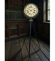 Antik Görünümlü Eskitme Tripod Ayaklı Saat (Standart)