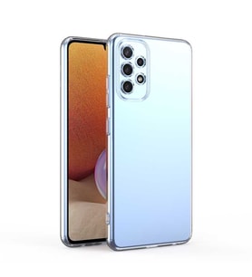 Galaxy A72 Kılıf İnce ve Esnek Şeffaf Süper Silikon (Renksiz)
