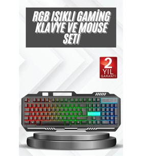 Işıklı Q Klavye Mouse Seti Siyah Klavye