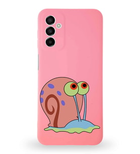Samsung Galaxy M13 Uyumlu Lansman Kılıf Altı Kapalı İçi Kadife  Salyangoz Gary Tasarımlı  Kapak (Şeffaf)