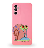 Samsung Galaxy M13 Uyumlu Lansman Kılıf Altı Kapalı İçi Kadife  Salyangoz Gary Tasarımlı  Kapak (Şeffaf)