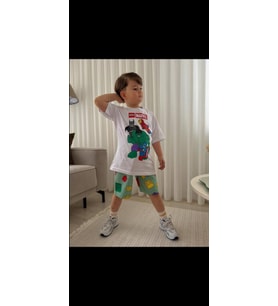 Cg Kids LEGO Marvel Erkek Çocuk Tshirt Ve Şortlu Alt Üst Takım Süper Kalite Şort Baskı Detay
