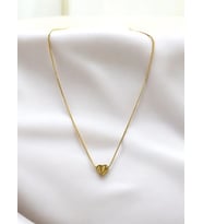 Çelik Kalp Düz Kolye - Renk : Gold (Altın)