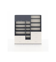 Arges Dolap 17 Raflı 6 Çekmeceli 3 Kapaklı 220x30x243 Antrasit-Antrasit/Aytaşı