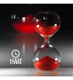 1 Saatlik Kırmızı Cam Kum Saati