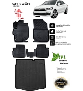 Citroen C-Ellyese 2019 Araca Özel 3D Paspas Ve 3D Bagaj Havuzu