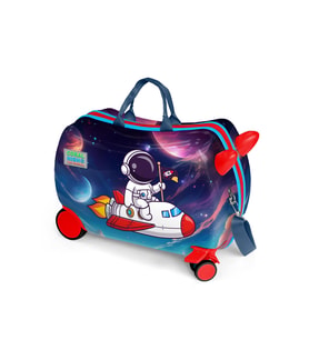 Coral High Kids Kırmızı Lacivert Astronot Desenli Otur-Çek Çocuk Valizi 16364
