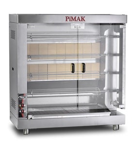 Pimak Kollu Setüstü Piliç Çevirme Makinesi 4 Şiş 20 Piliç Tüplü