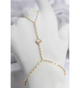 Gold Renk Pirinç Zirkon Taşlı Kalp Model Şahmeran TJ-SN783