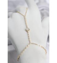 Gold Renk Pirinç Zirkon Taşlı Kalp Model Şahmeran TJ-SN783